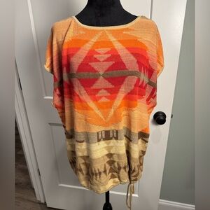 Ralph Lauren Active Aztec Western Southwest Linen Lightweight Sweater boho